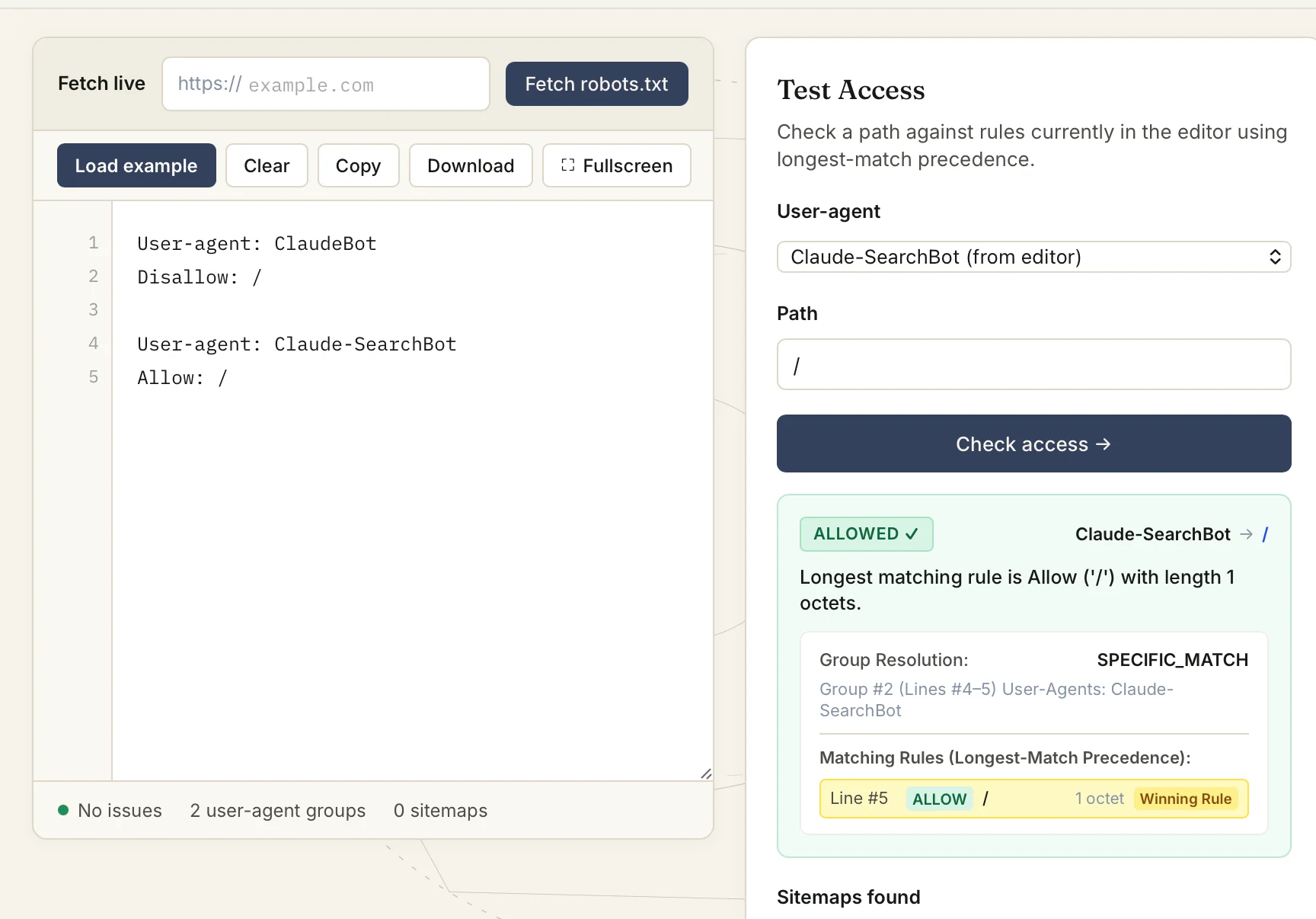 Configuring different rules for different AI bots rule resolution